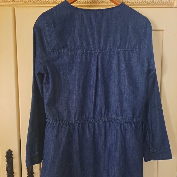 Jack BB Dakota Chambrey Button Front Long Sleeve Dress Size Small - Picture 6 of 9